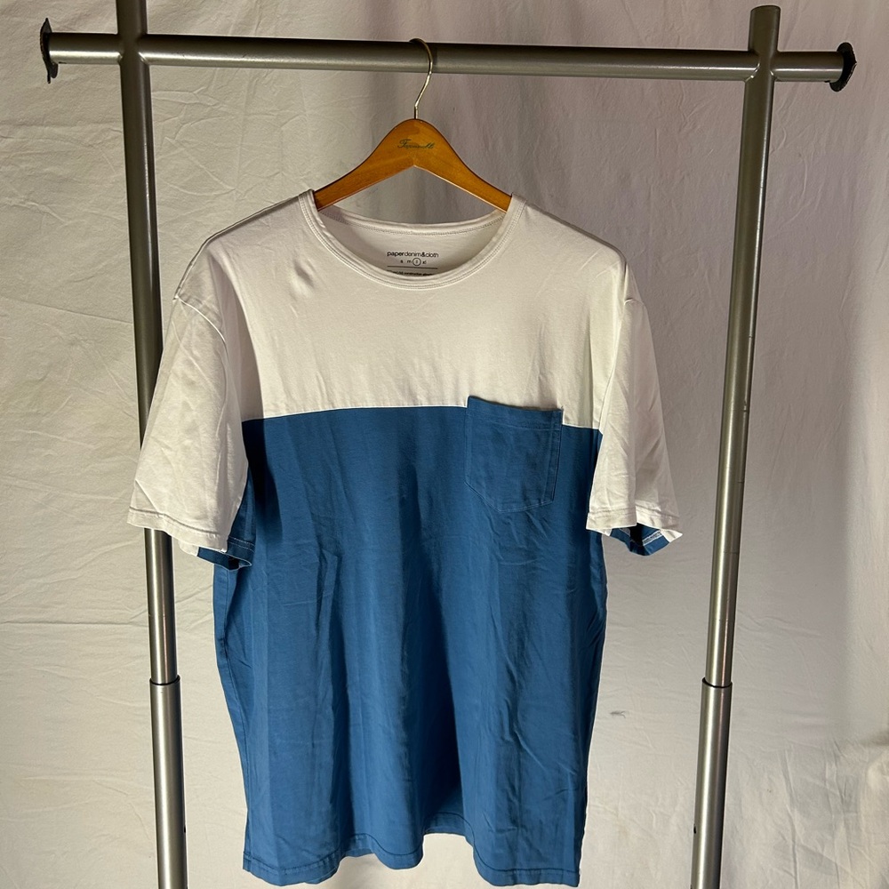 Blue and White Men's Shirt